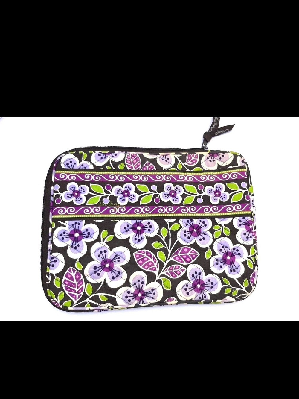 Vera Bradley Purple Floral Tablet Sleeve with Green Accents